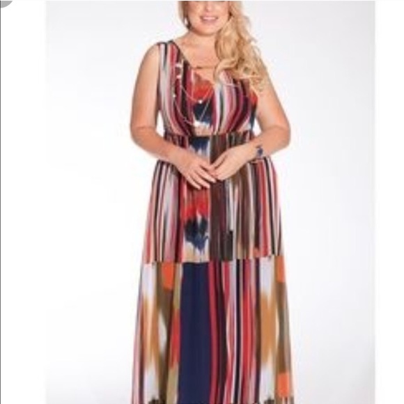Igigi Dresses & Skirts - Igigi maxi multicolor dress size 28w w/ jacket